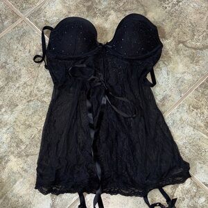 Victoria's Secret Black Lace Chemise